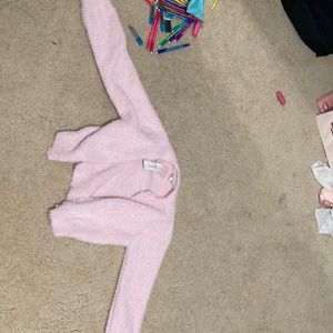 COPY - Francesca’s Baby Pink Furry Cardigan